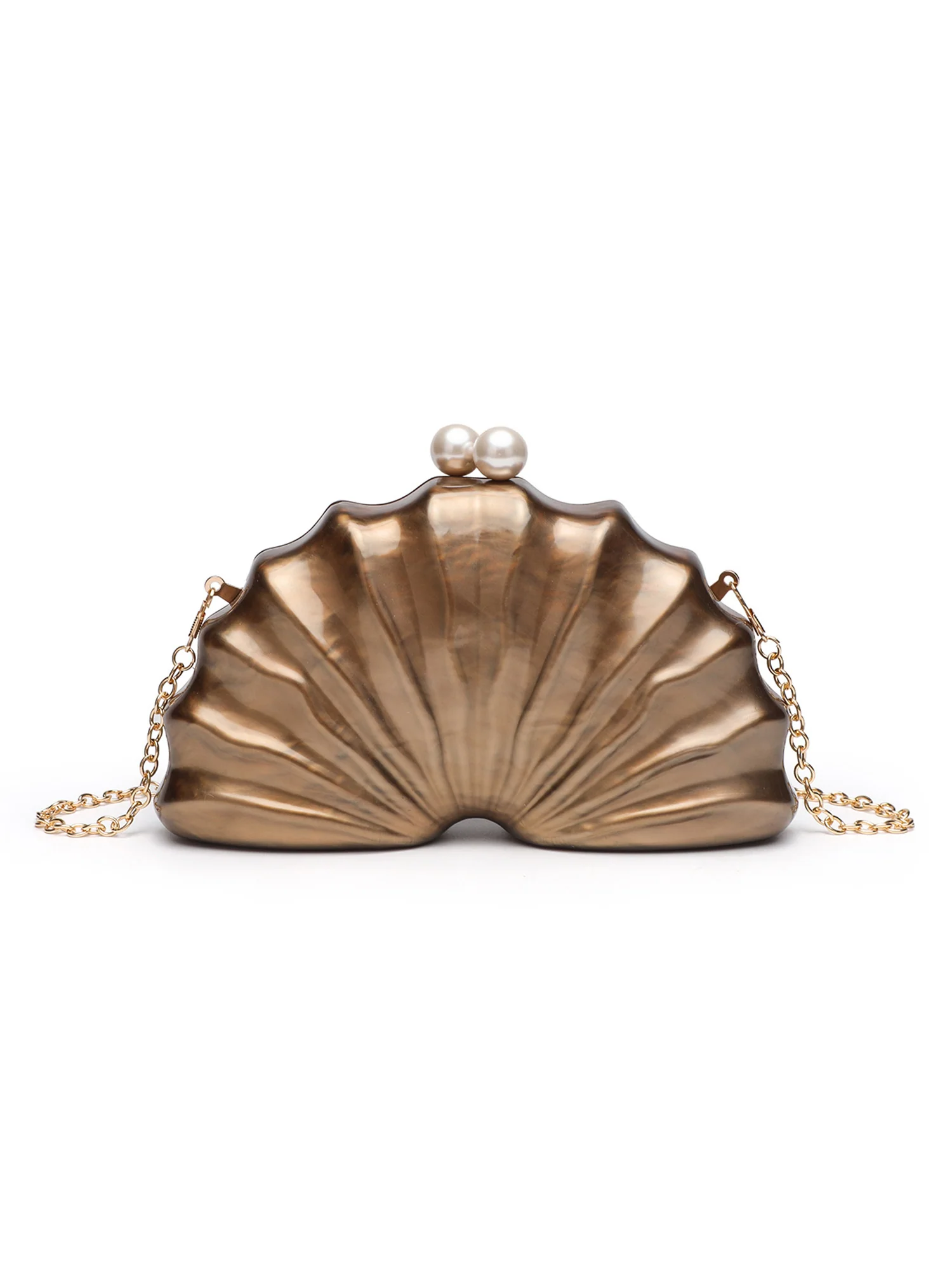 Asymmetrical Shell Acrylic Crossbody Bag - Image 9