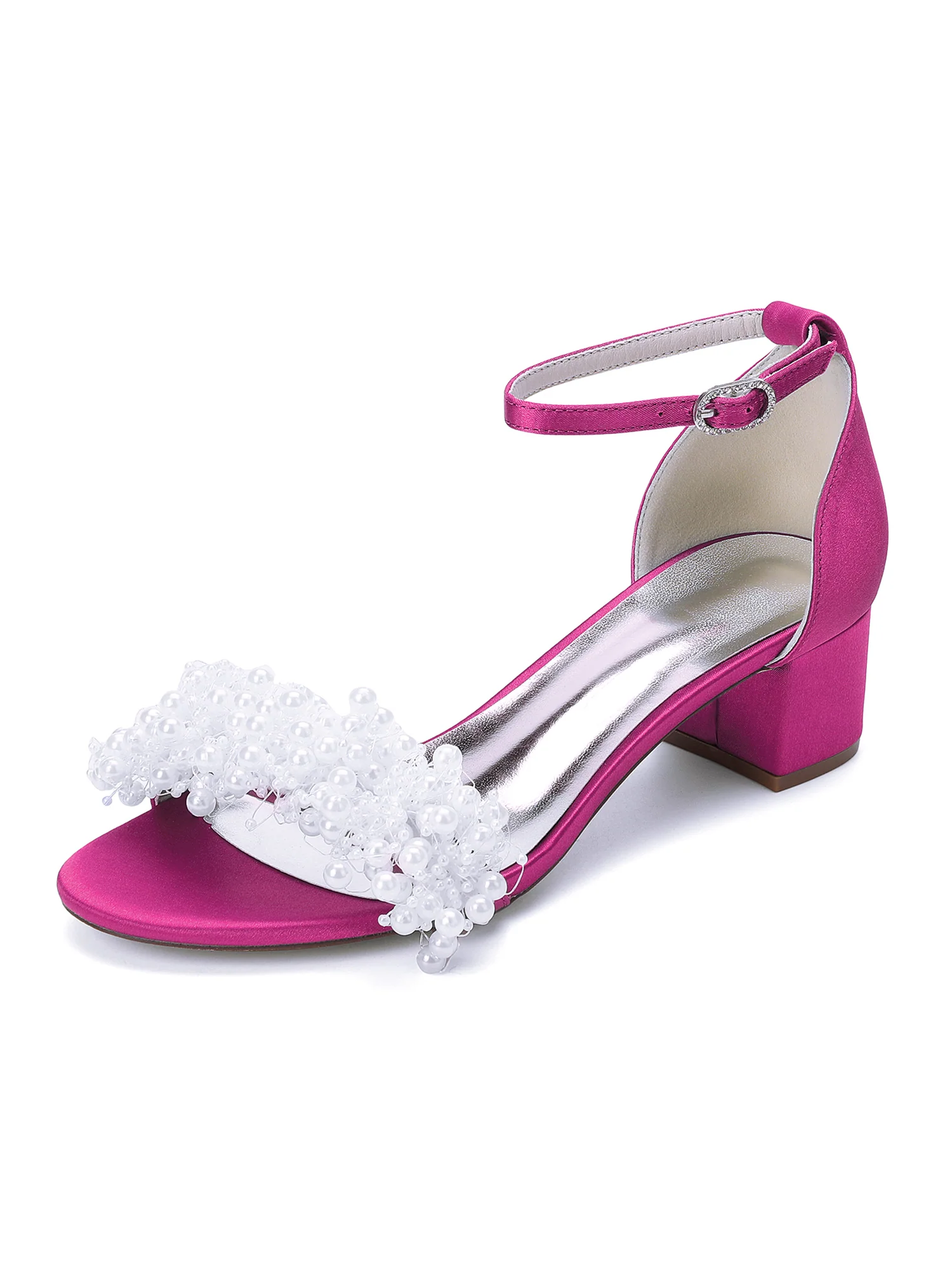 Pearl Toe Strap Block Heel Sandals - Image 7