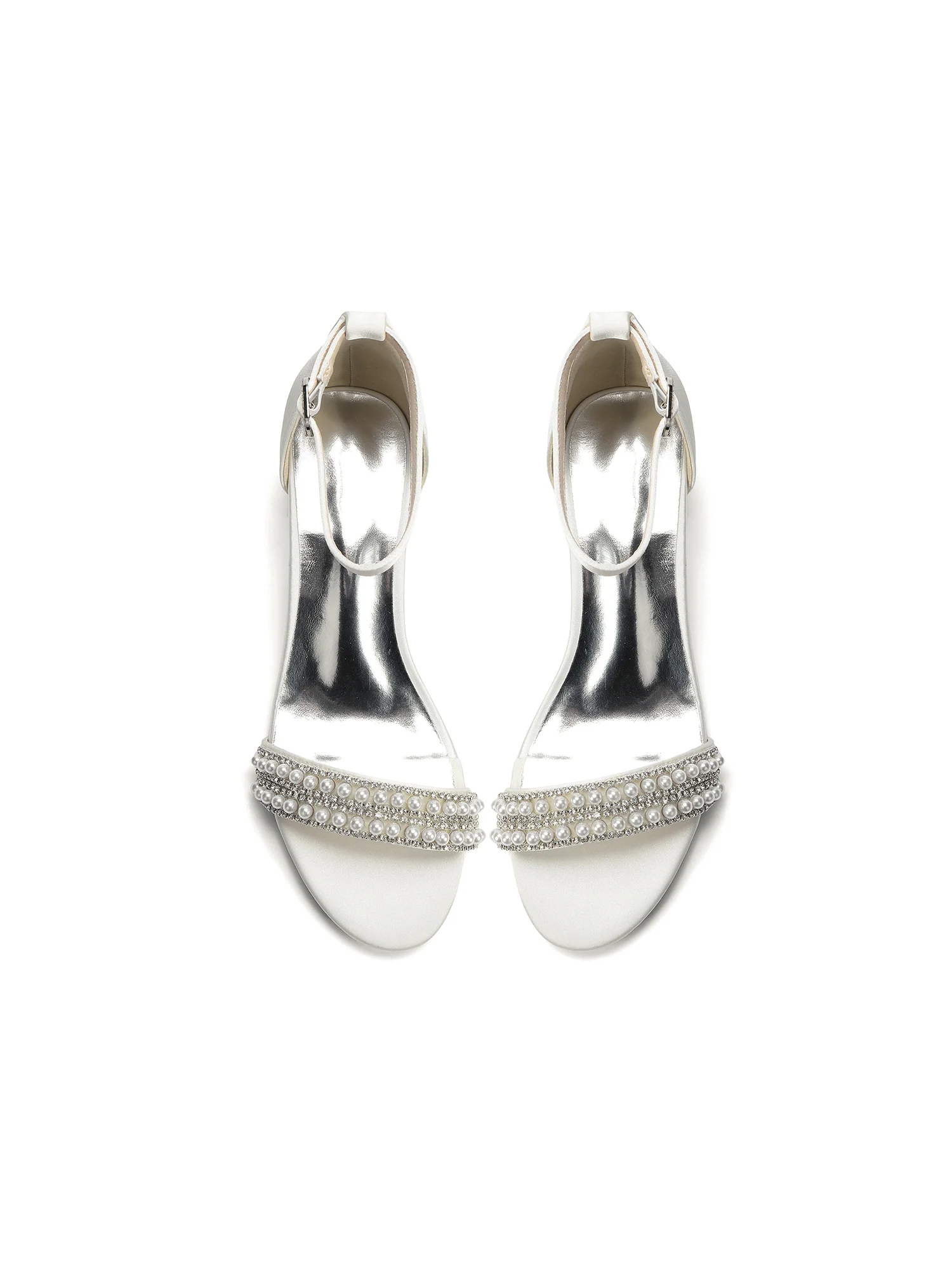 Tiered Pearl Crystal Block Heel Sandals - Image 12