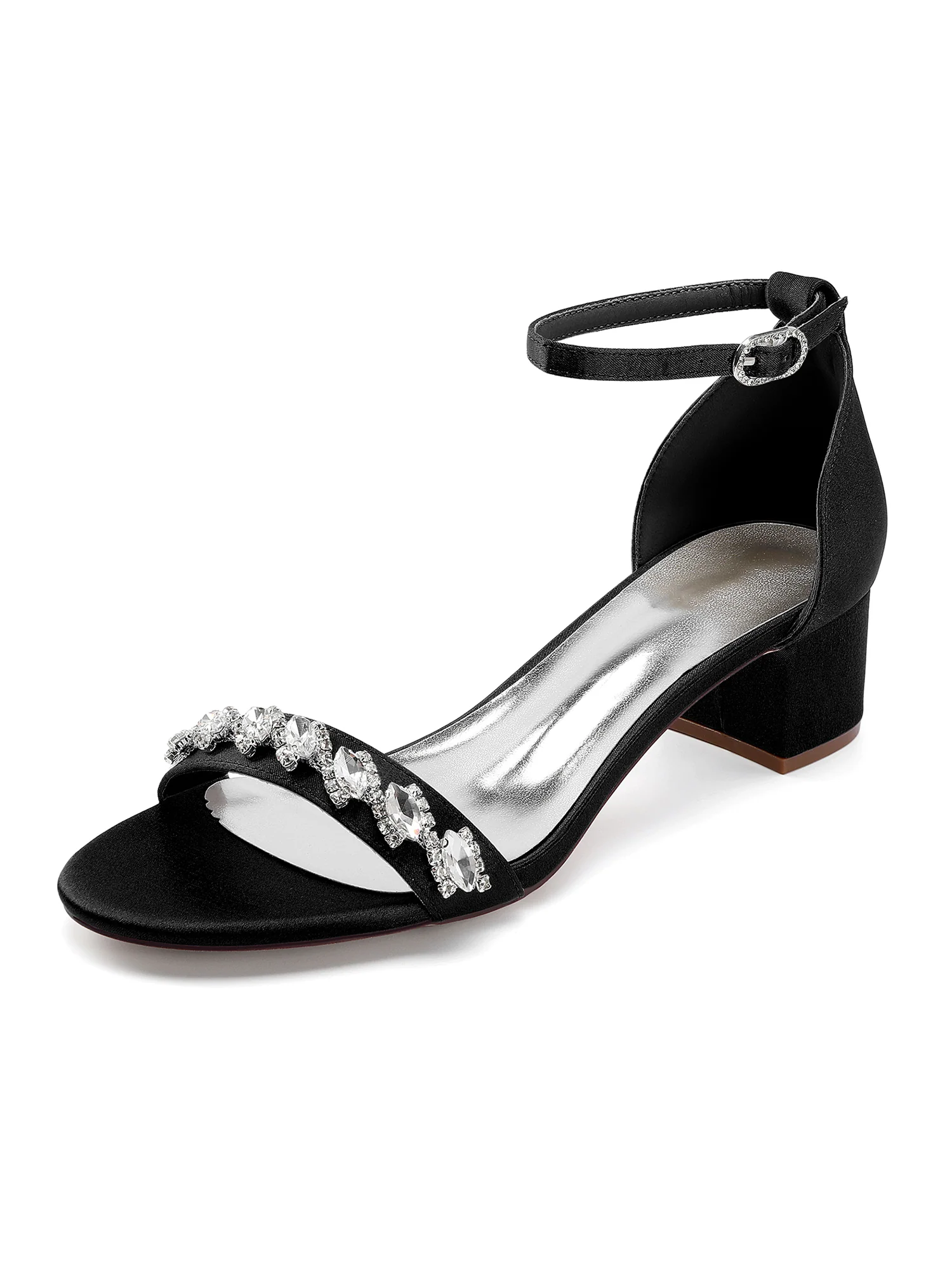 Crystal Vine Ankle Strap Block Heels - Image 11