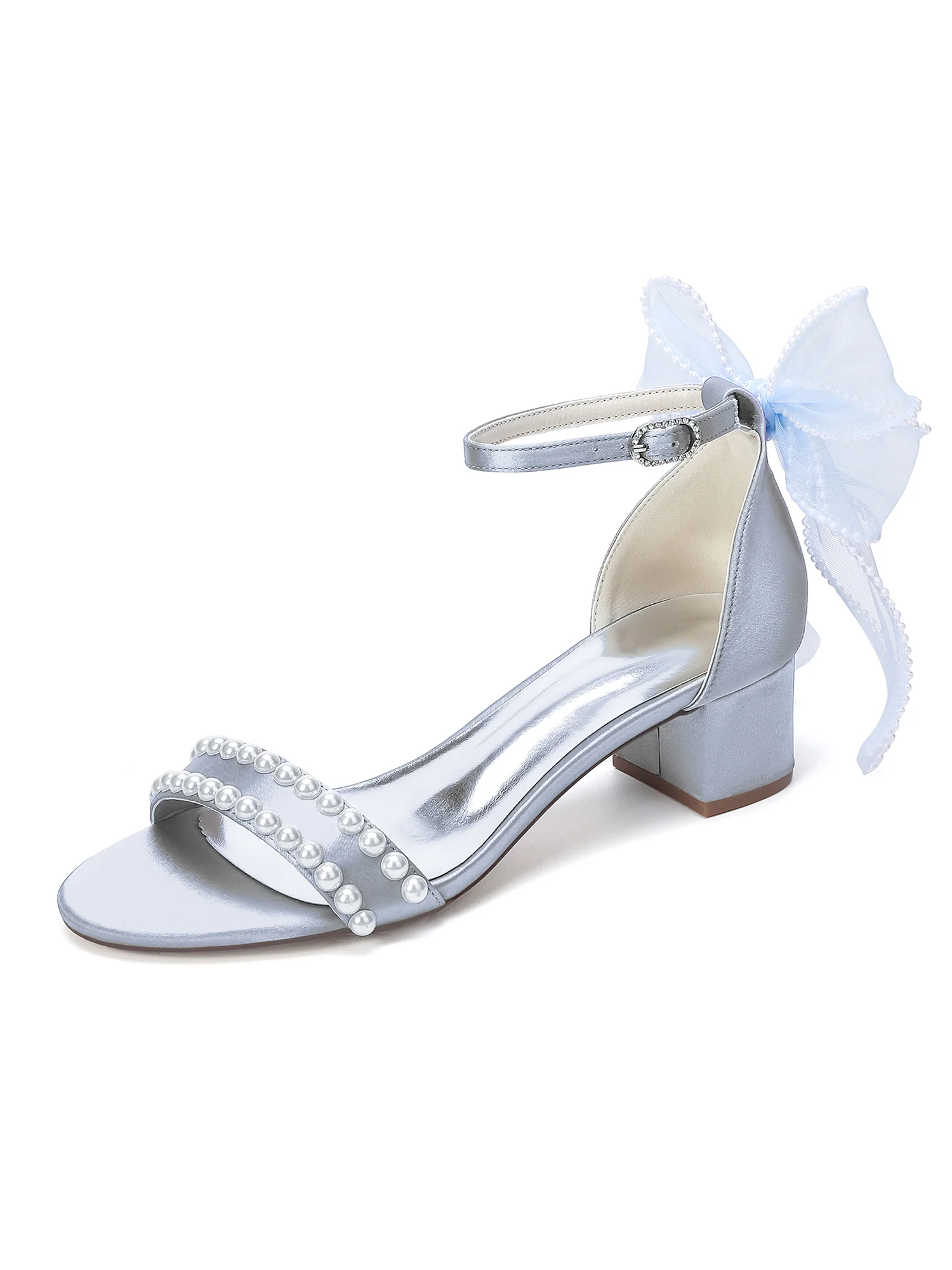 Double Pearl Tulle Bow Sandals - Image 12