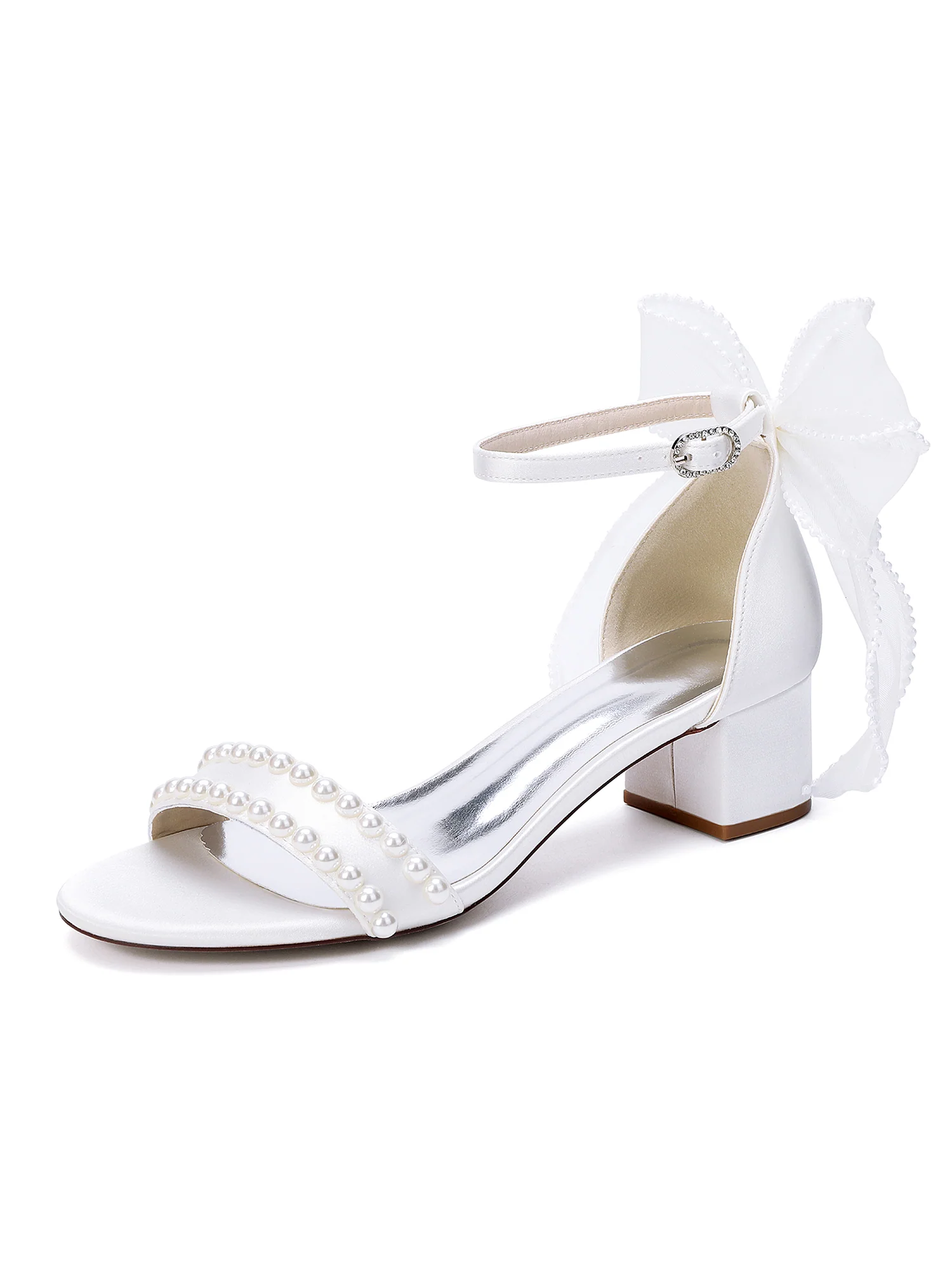 Double Pearl Tulle Bow Sandals - Image 13