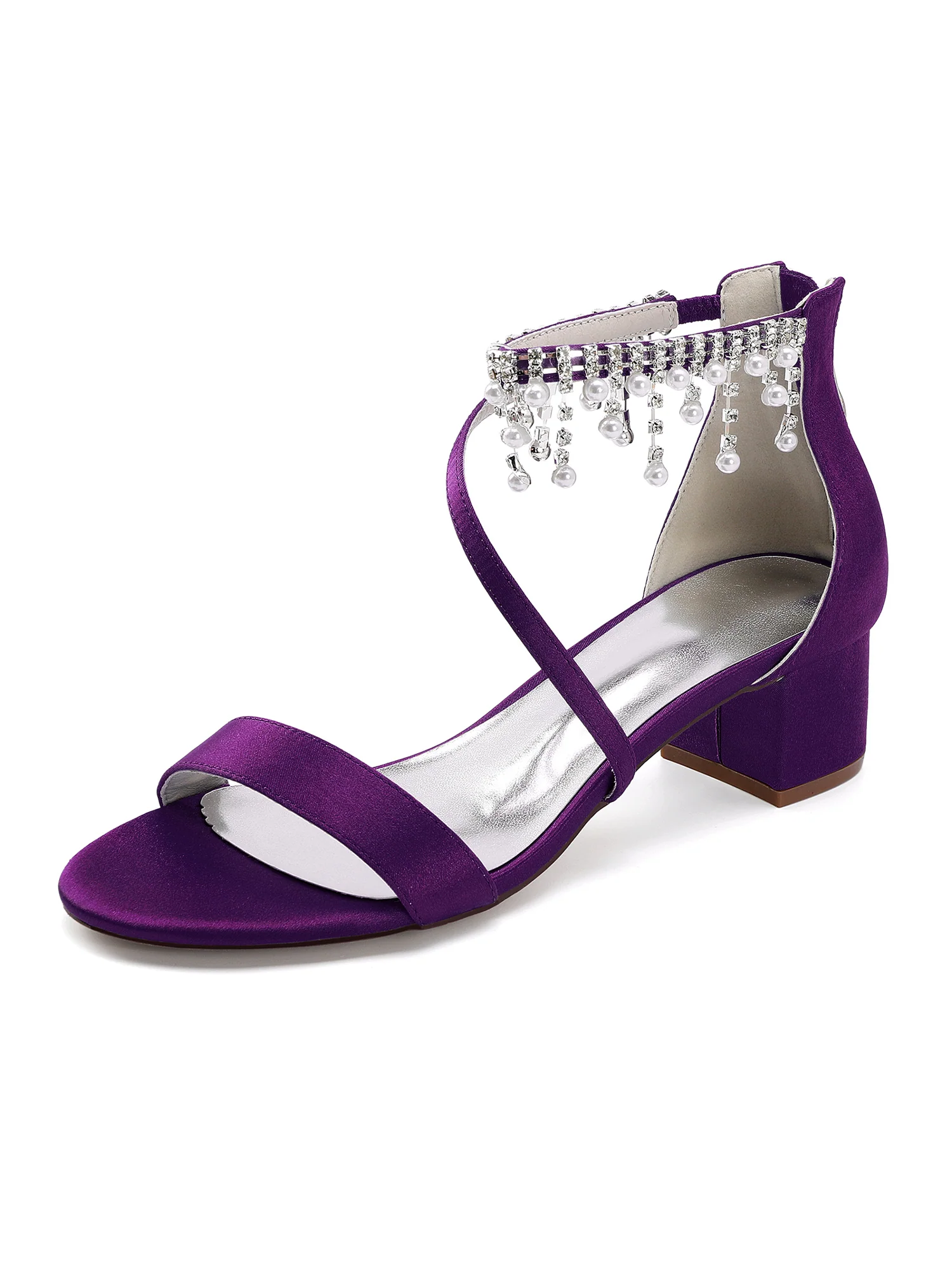 Fringed Pearl and Crystal Block Heels - Image 8