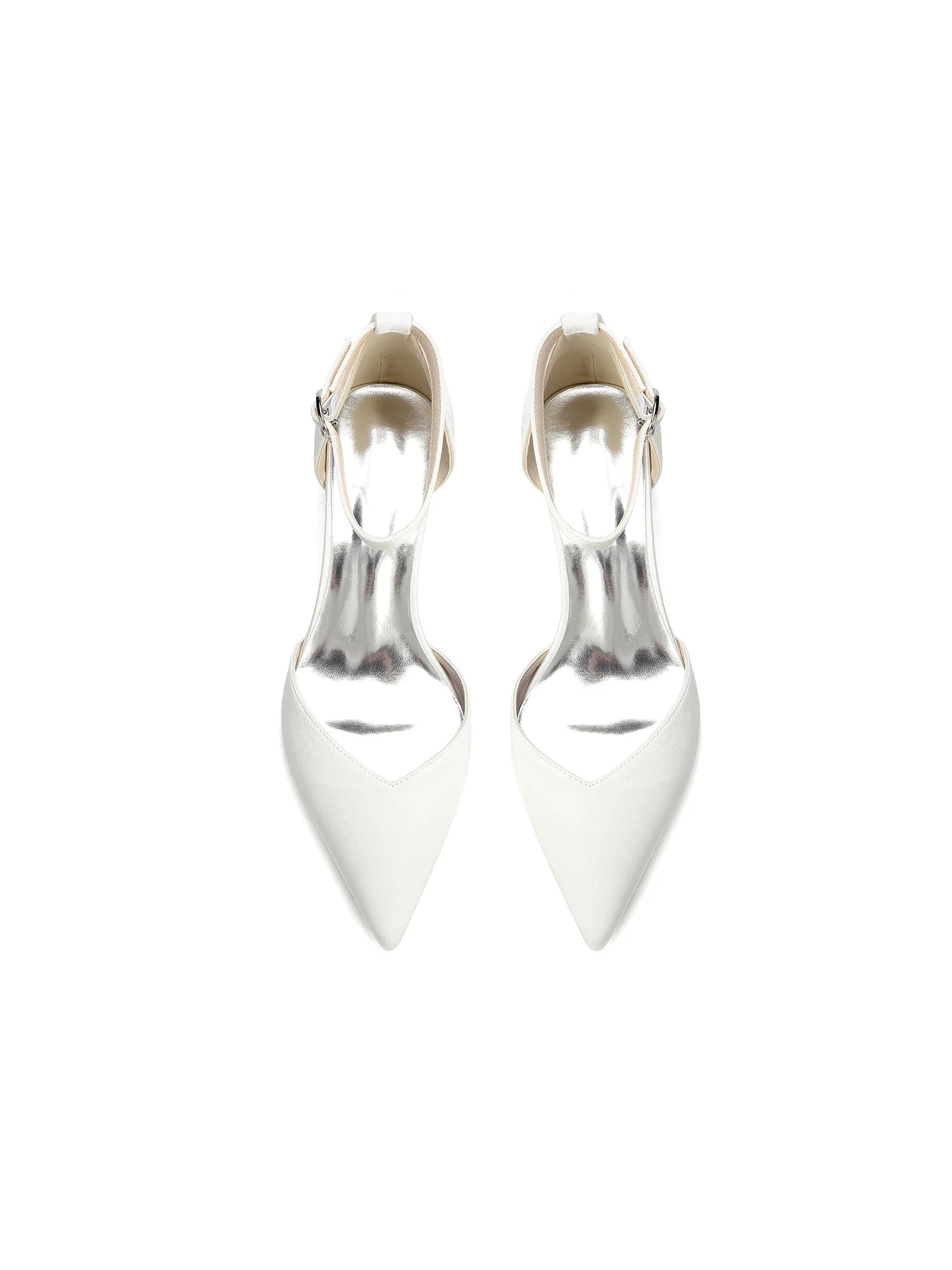 Pointed Toe Low Block Heels with Crystal Charm - Image 12