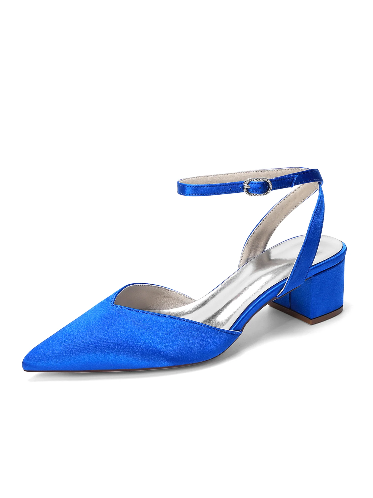 Minimalist Satin Block Heels with Ankle Strap - Image 15