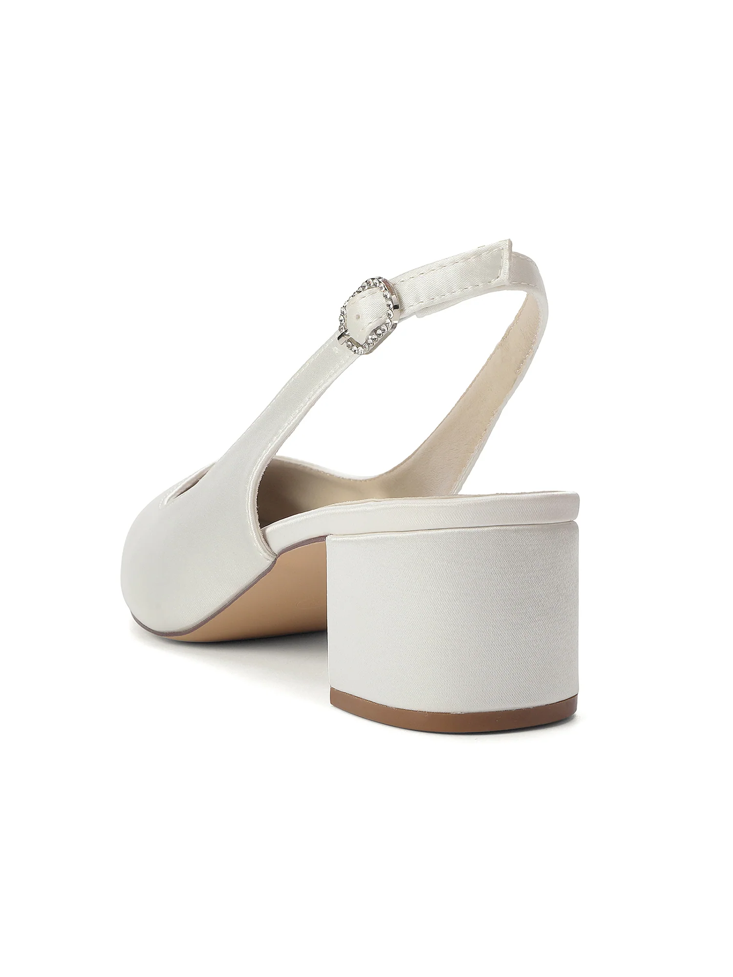 Minimalist Satin Block Heels with Slingback Strap - Image 12