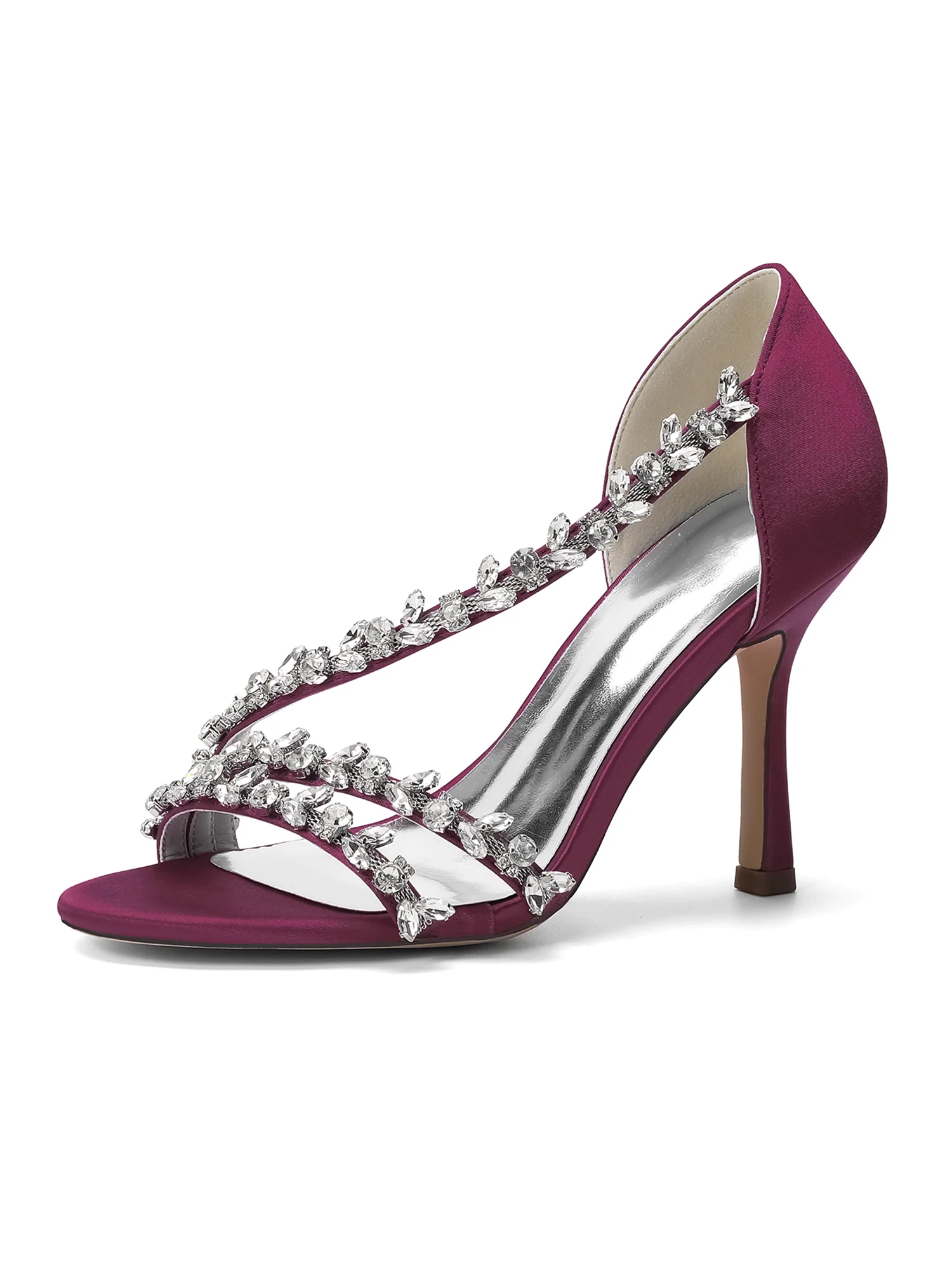 Double Crystal Strap Stiletto Sandals - Image 2