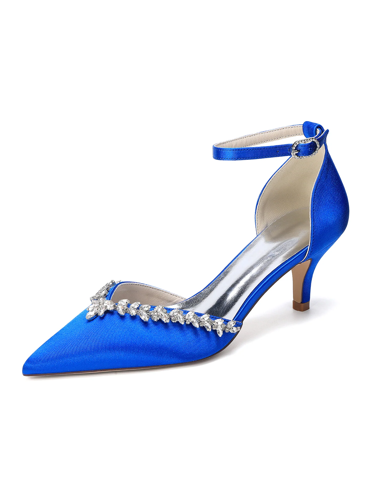 Glamorous Rhinestone Pointed Toe Kitten Heels - Image 14