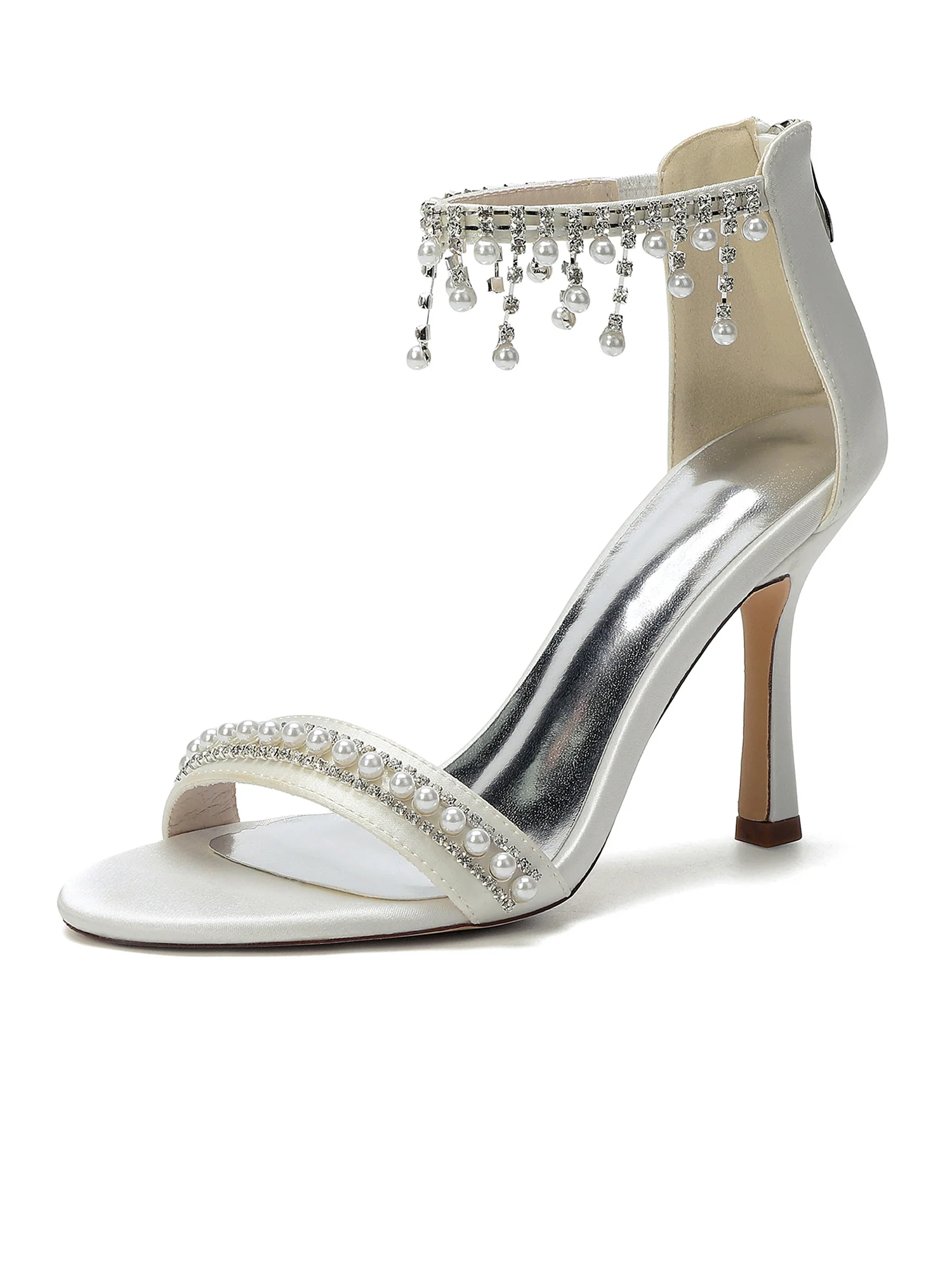 Asymmetric Crystal Floral Sandals - Image 9