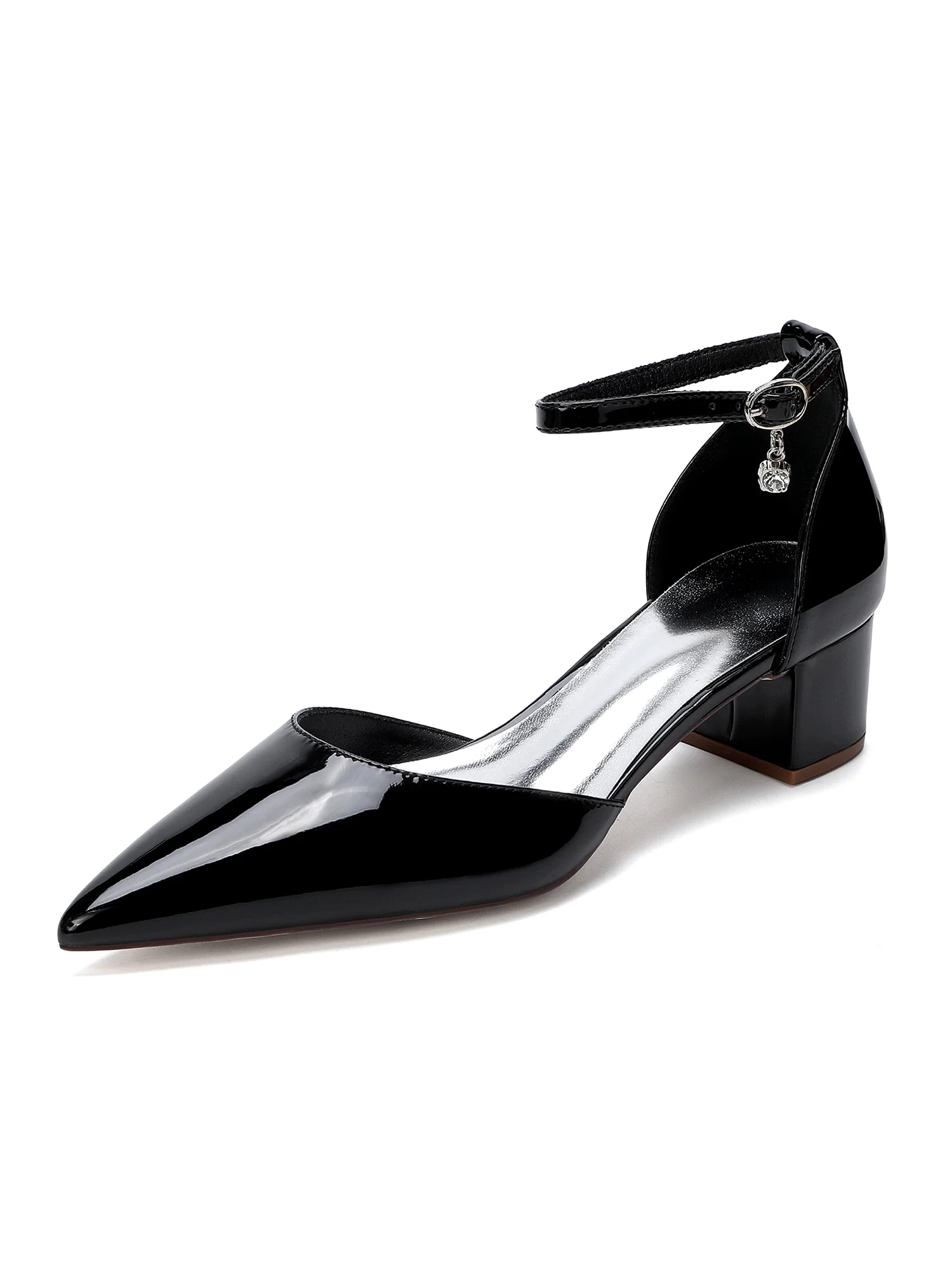 Patent Leather Pointed Toe Block Heels
