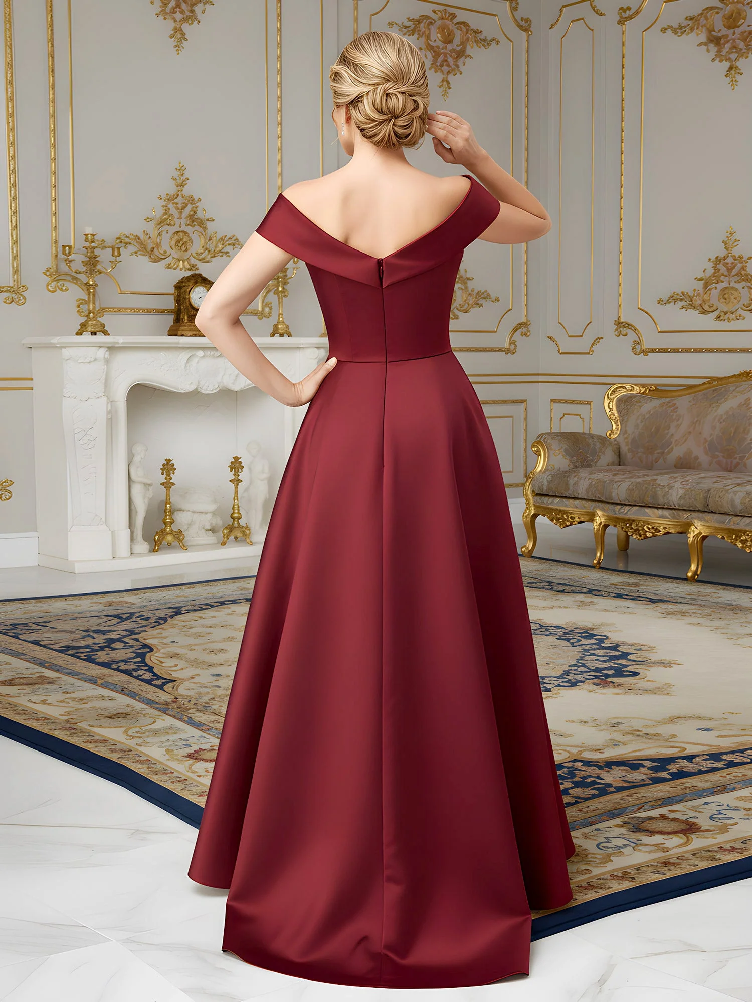 Elegant Pleated V-neck A-Line Sweep Train Dress Sage - Image 2