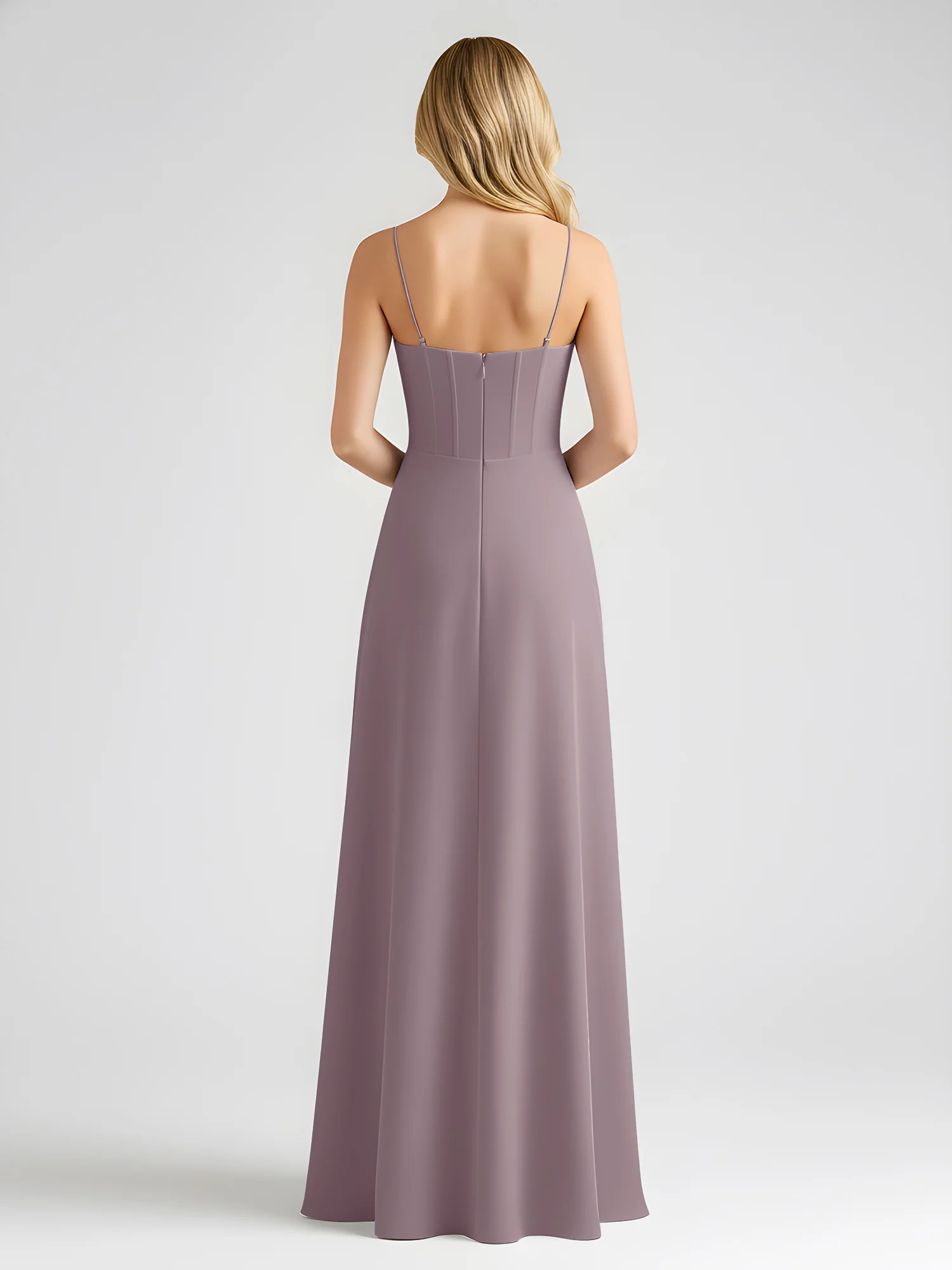 Spaghetti Strap A-Line Maxi with Bow Ties Dusk - Image 2