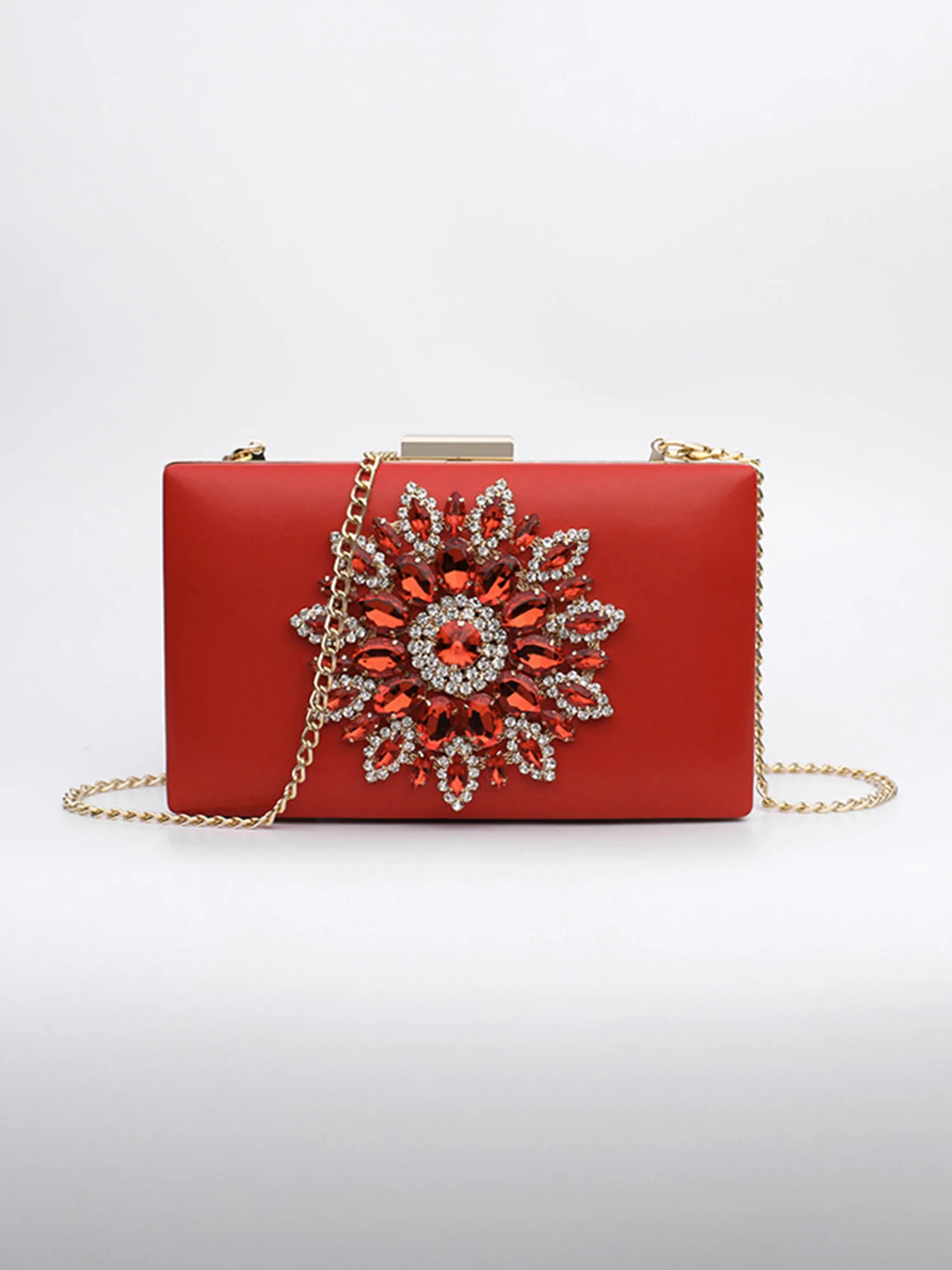 One Shoulder Crossbody Chain Diamond Bag - Image 8