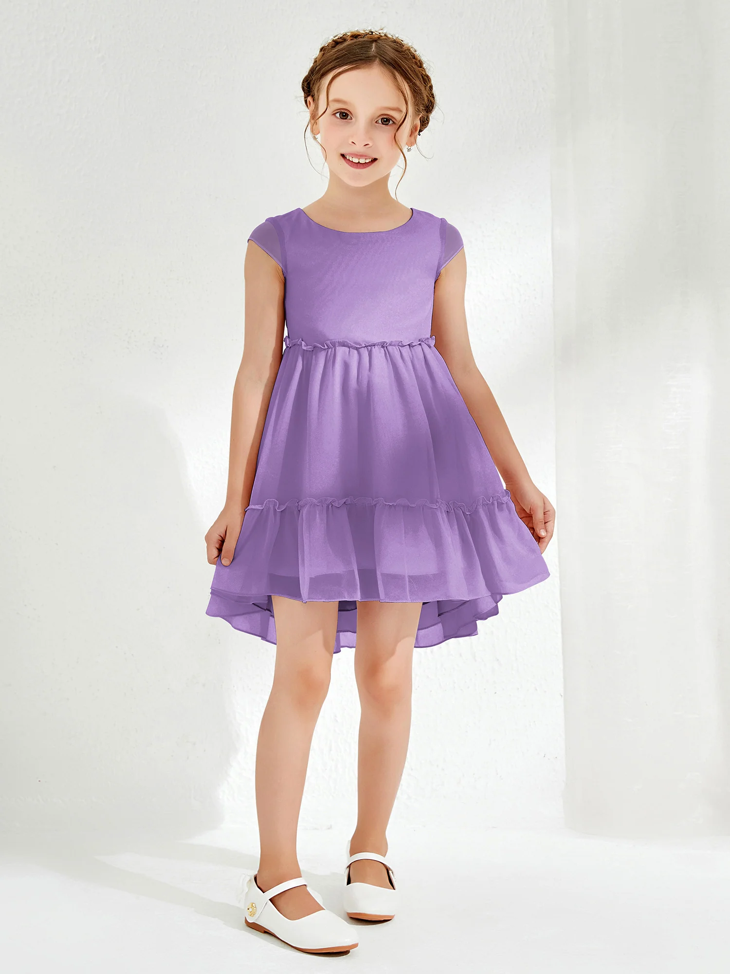 Scoop Chiffon Girl's Knee-Length Dress Tahiti