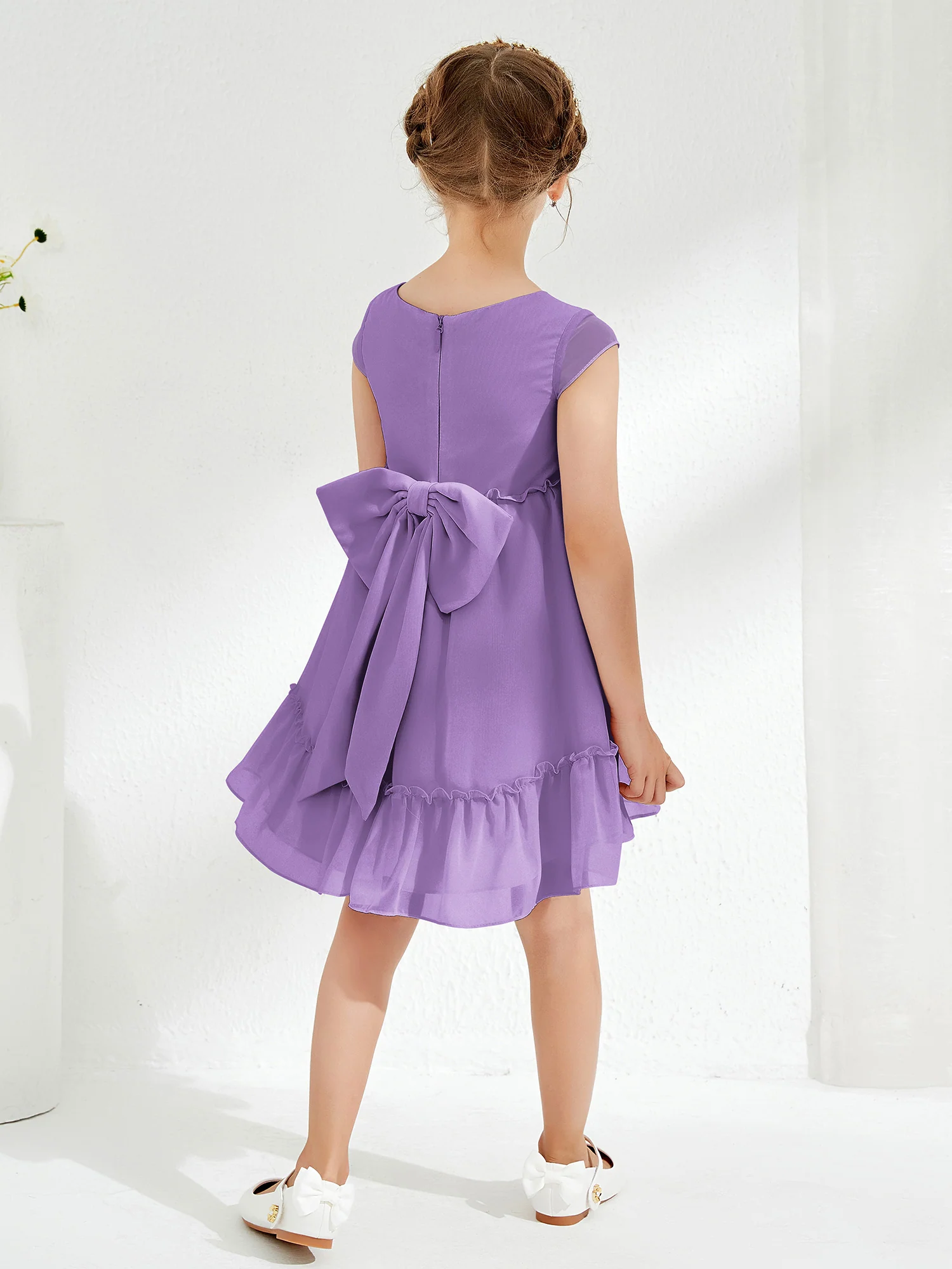 Scoop Chiffon Girl's Knee-Length Dress Tahiti - Image 2