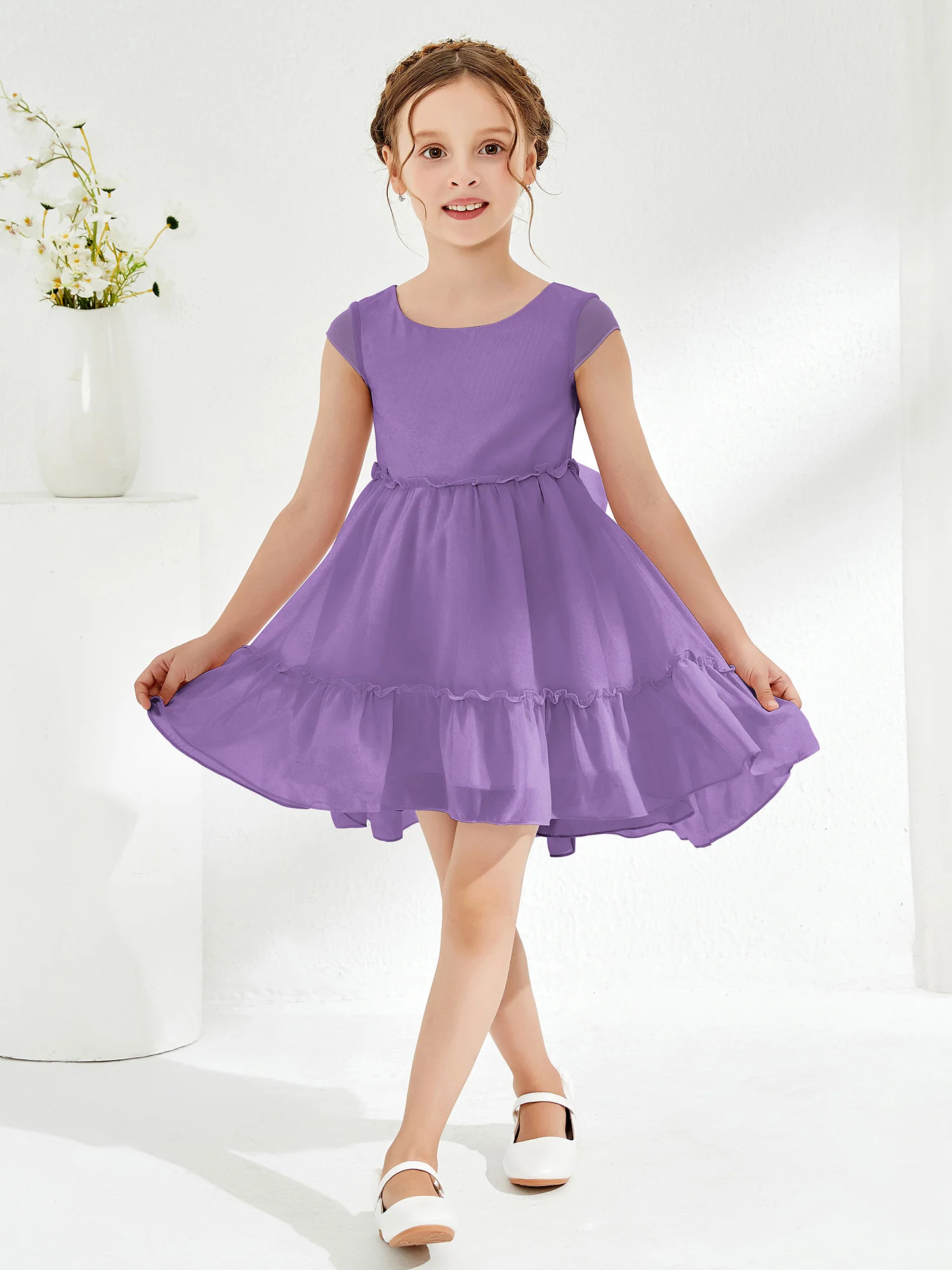 Scoop Chiffon Girl's Knee-Length Dress Tahiti - Image 3
