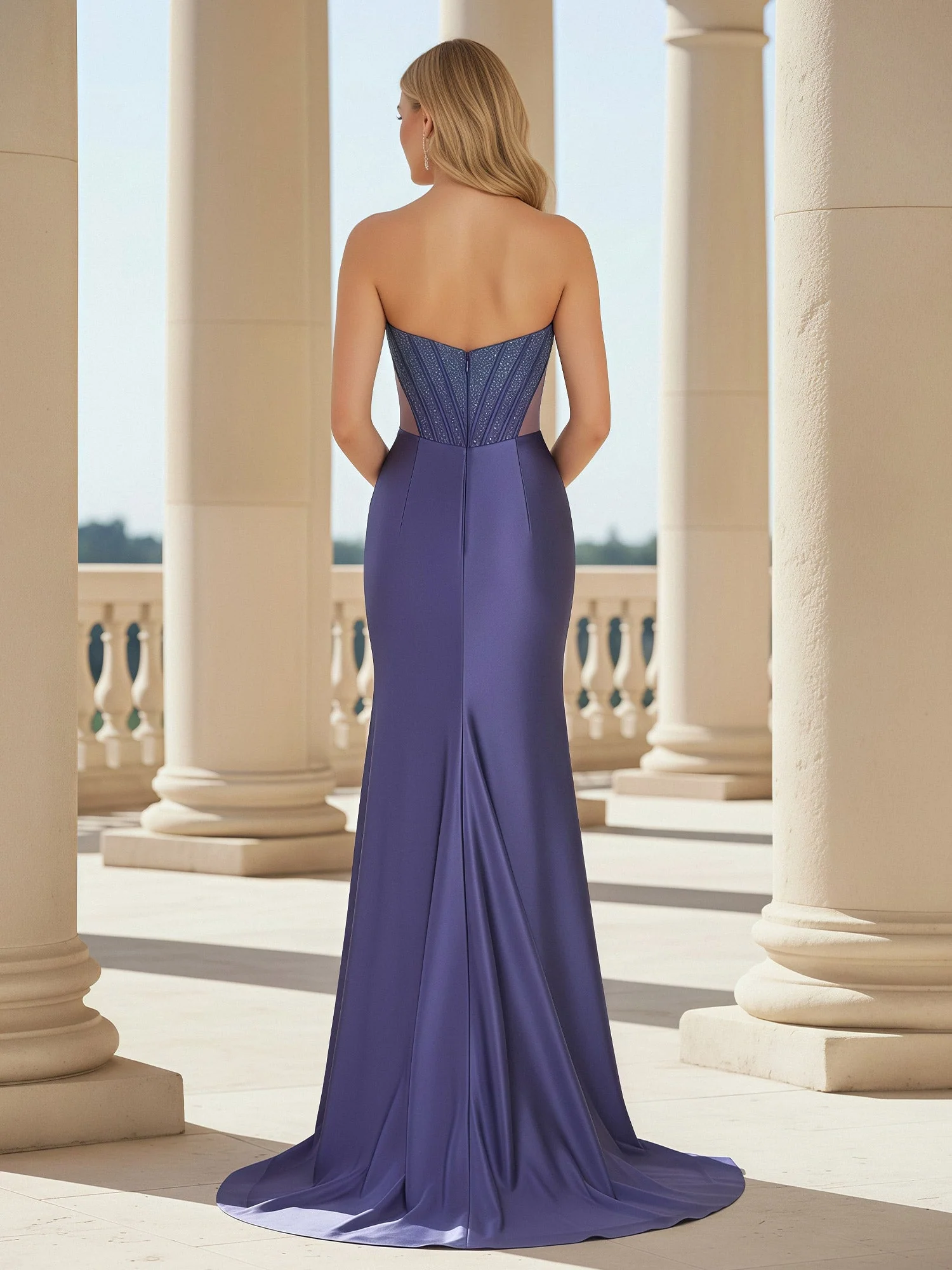 Sweetheart Mermaid Long Dress With Slit Azalea - Image 2