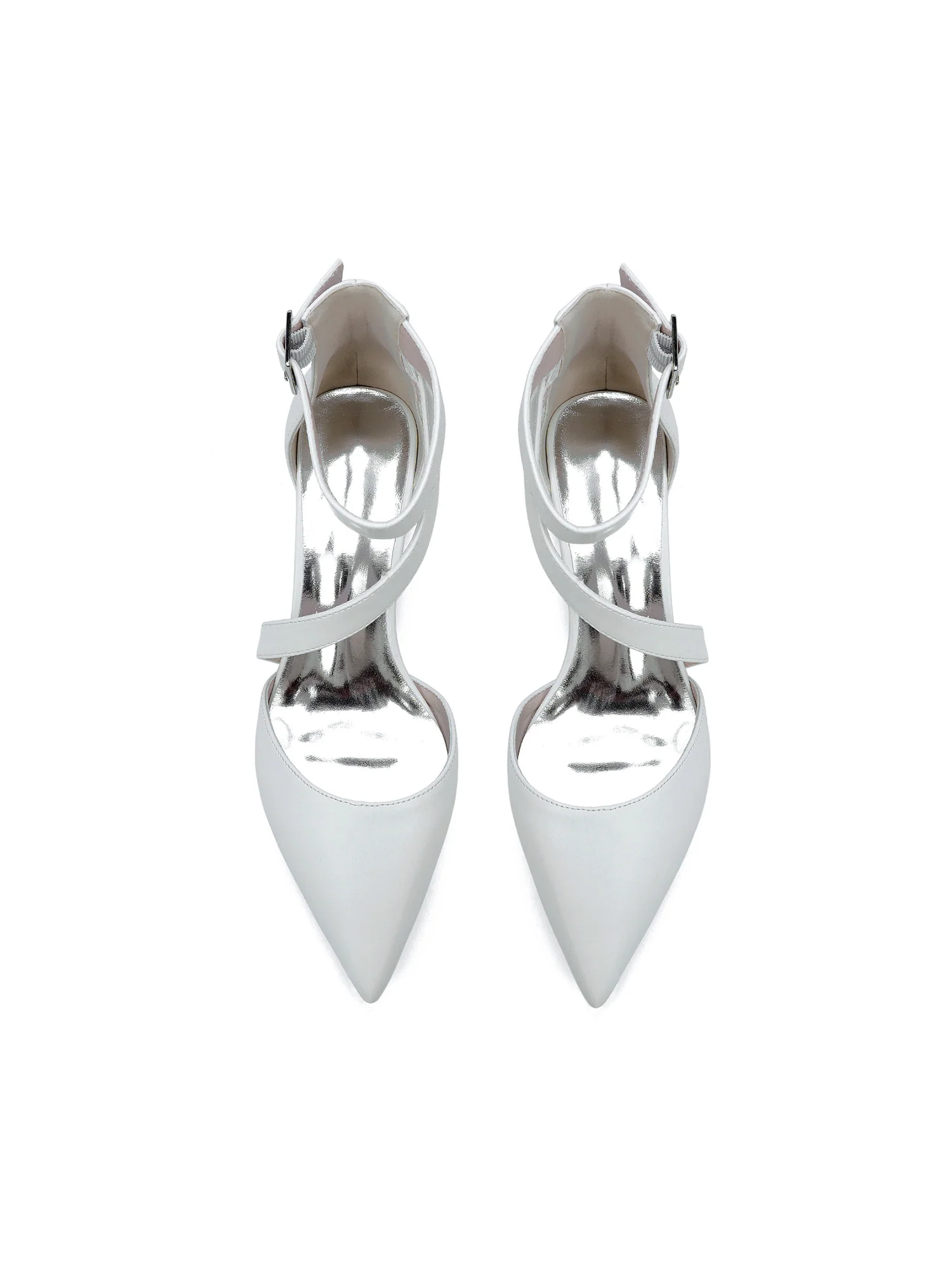 Simple Faux Leather Pointed Wedding Shoes - Image 4