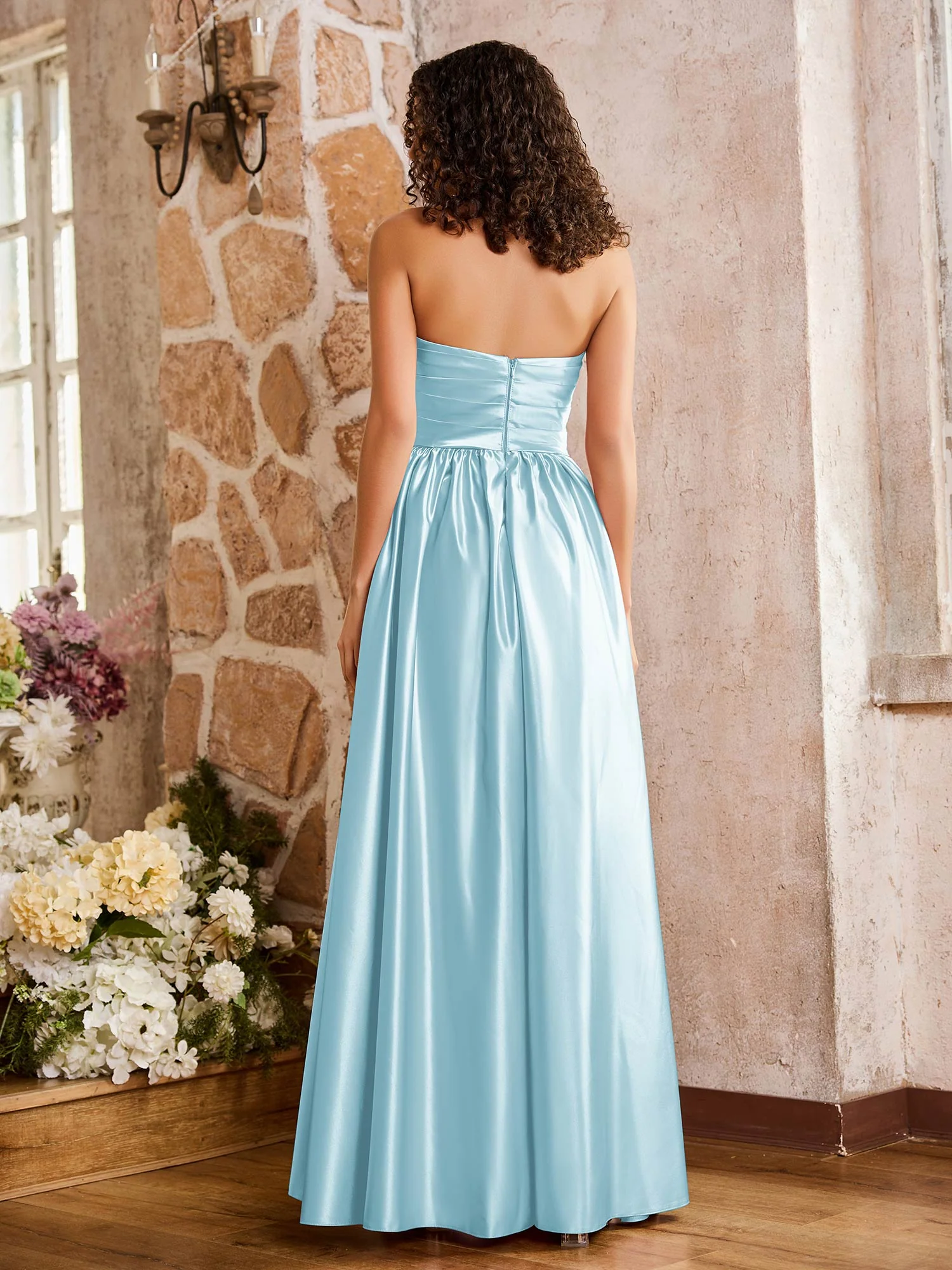 Sleeveless Floor-length High Slit Dresses Mist - Image 2