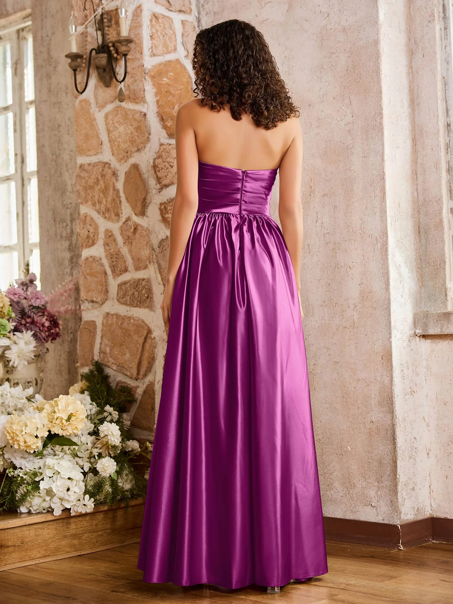 Sleeveless Floor-length High Slit Dresses Orchid - Image 2