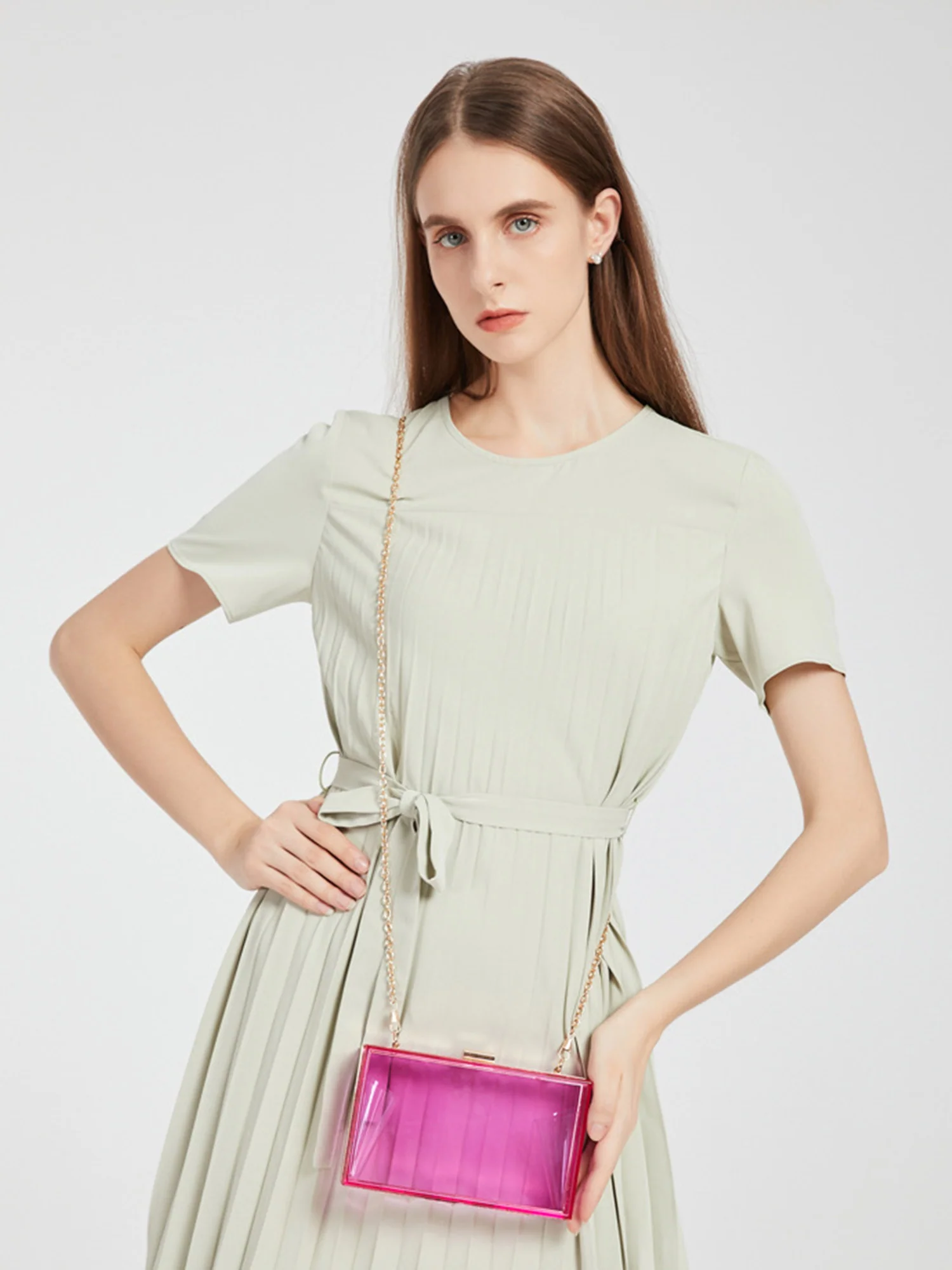Transparent Acrylic Chain Mini Tote Bag - Image 8