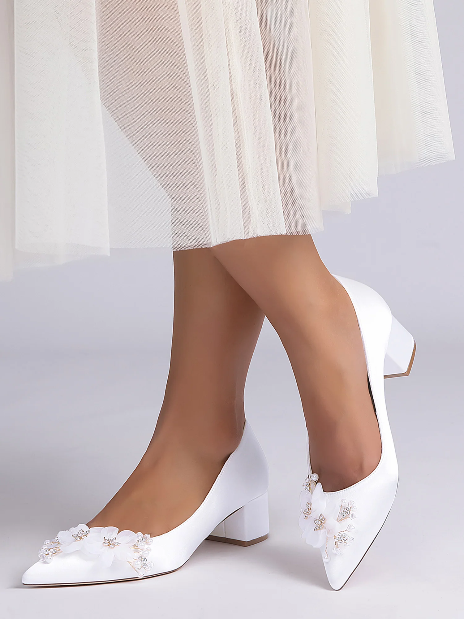 Women's Floral Satin Slip-on Shoes
