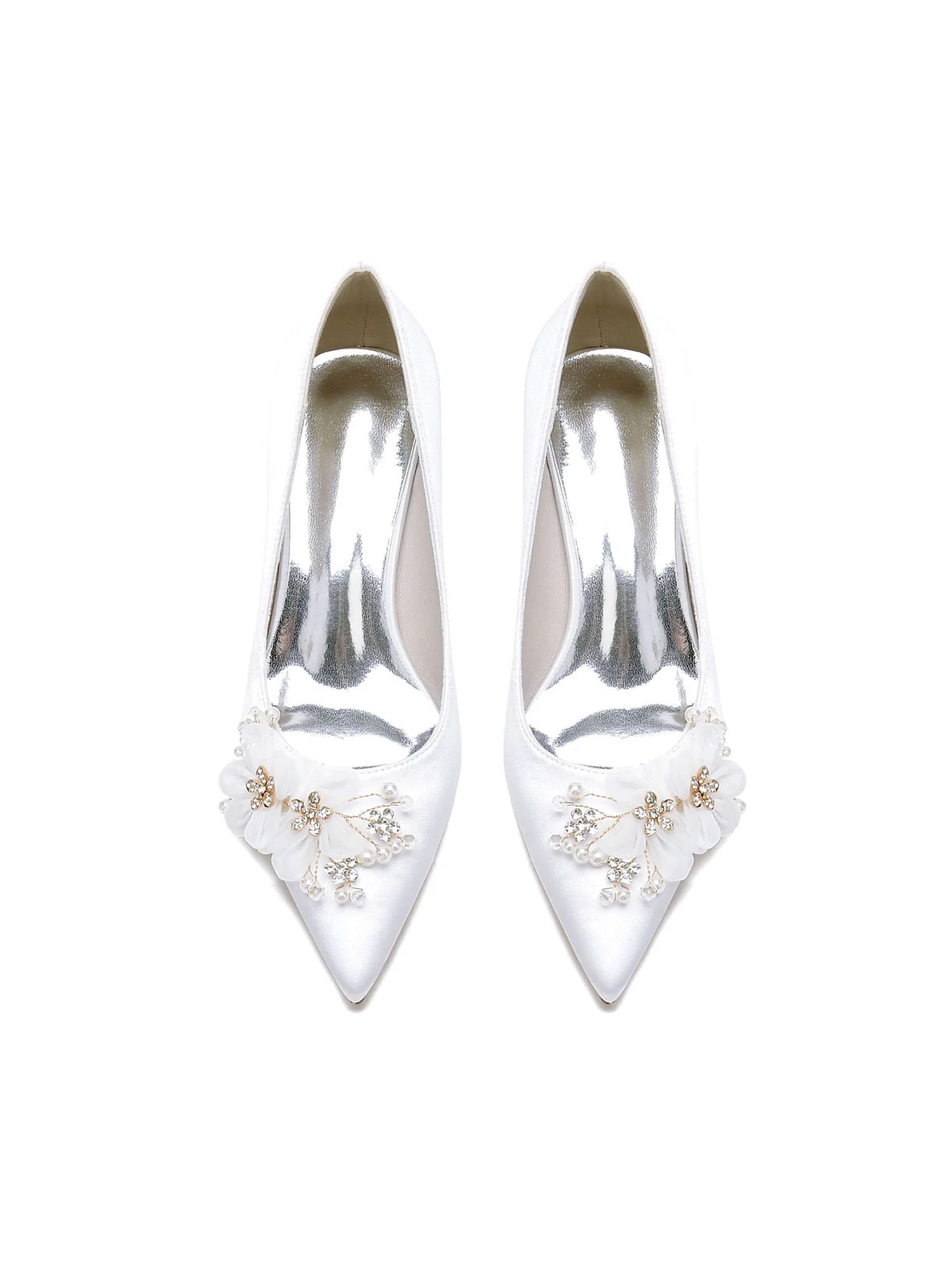 Women's Floral Satin Slip-on Shoes - Image 5