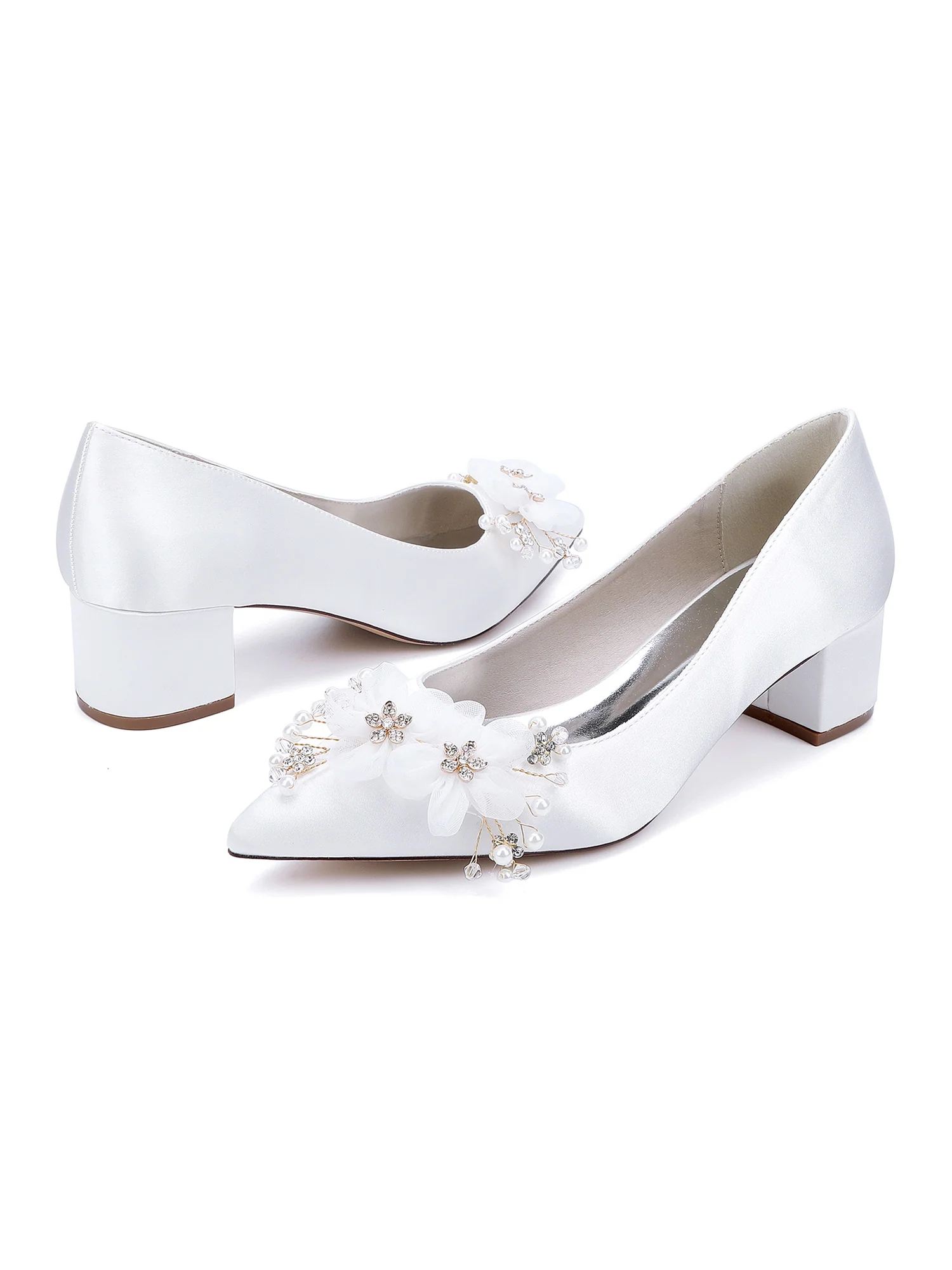 Women's Floral Satin Slip-on Shoes - Image 6