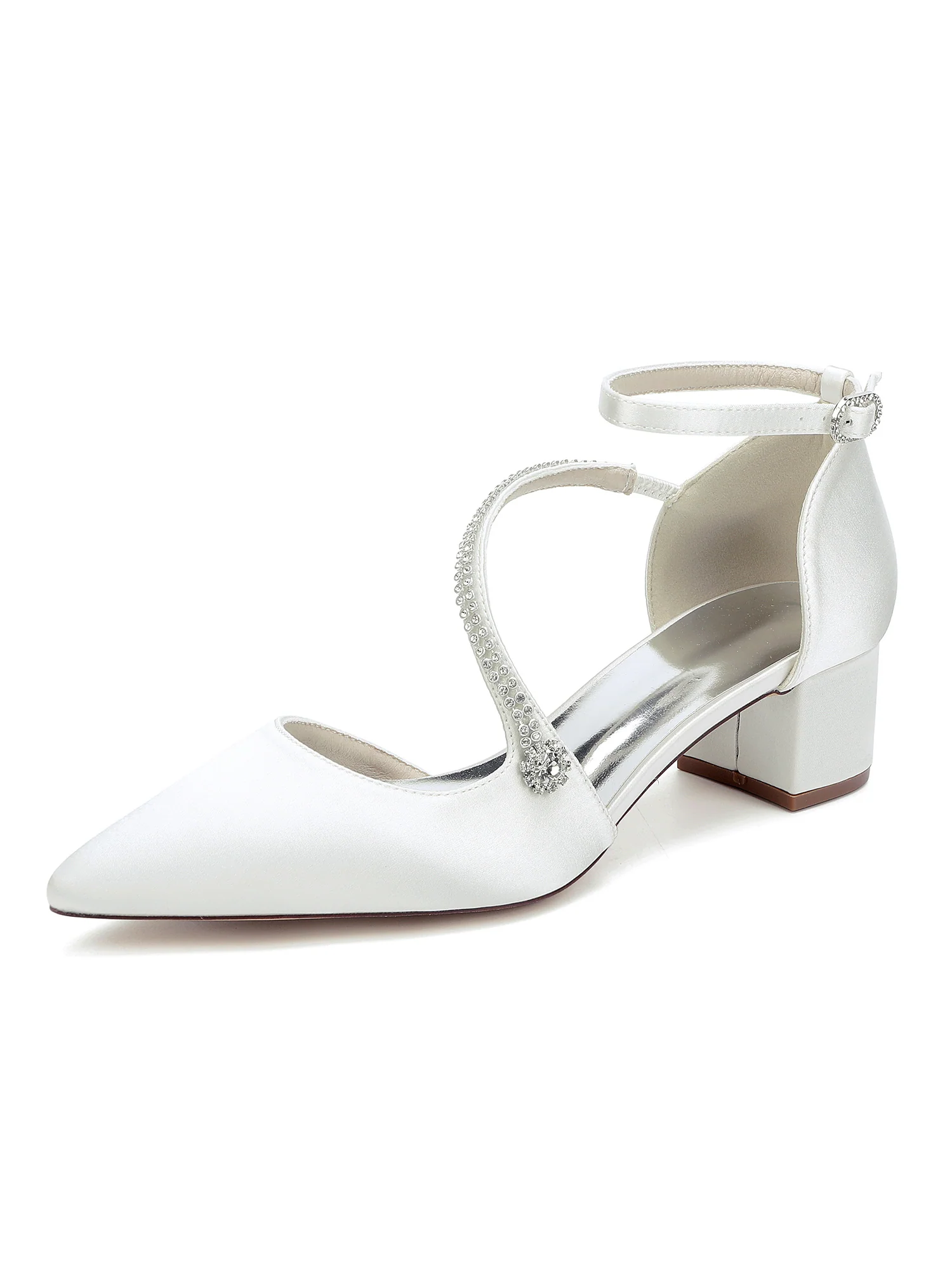 Women's Rhinestone Pointed Toe Block Heels - Image 10